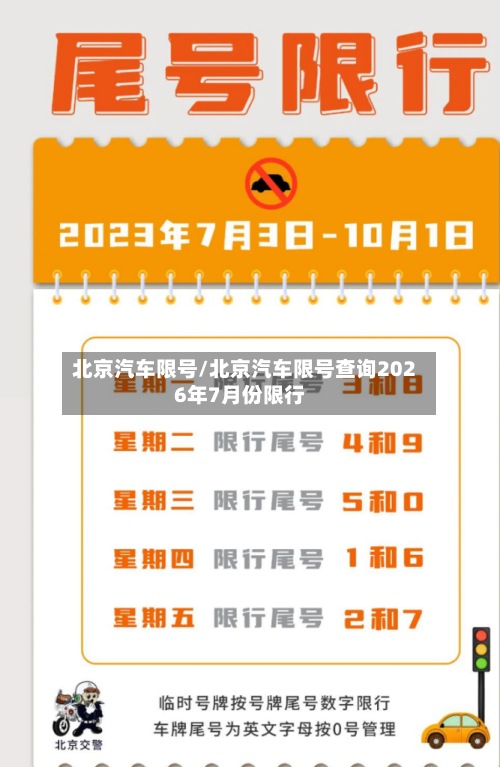 北京汽车限号/北京汽车限号查询2026年7月份限行-第2张图片