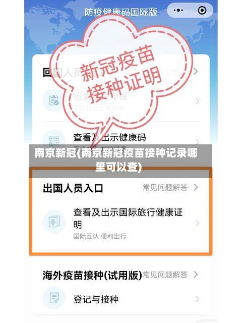 南京新冠(南京新冠疫苗接种记录哪里可以查)
