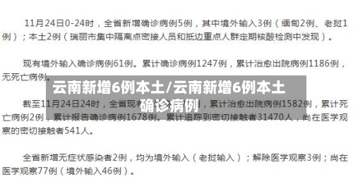 云南新增6例本土/云南新增6例本土确诊病例