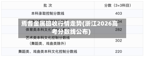 焉耆金属回收行情走势(浙江2026高考分数线公布)-第2张图片