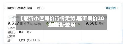 【临沂小区房价行情走势,临沂房价2021最新费用走势】