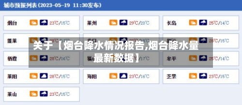 关于【烟台降水情况报告,烟台降水量最新数据】