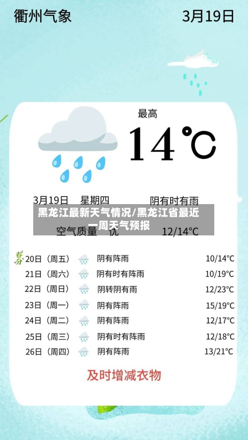黑龙江最新天气情况/黑龙江省最近一周天气预报-第2张图片