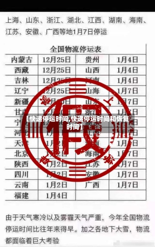 【快递停运时间,快递停运时间和恢复时间】