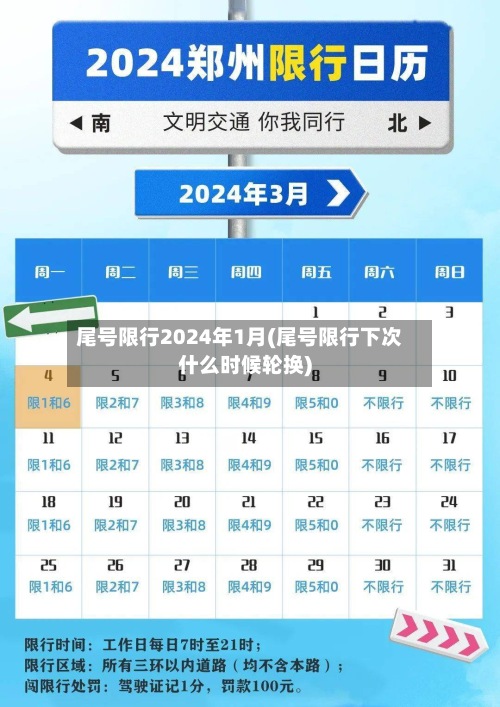 尾号限行2024年1月(尾号限行下次什么时候轮换)
