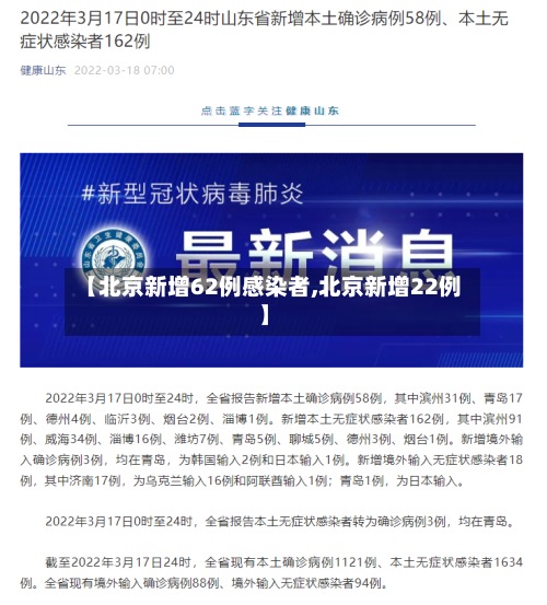 【北京新增62例感染者,北京新增22例】