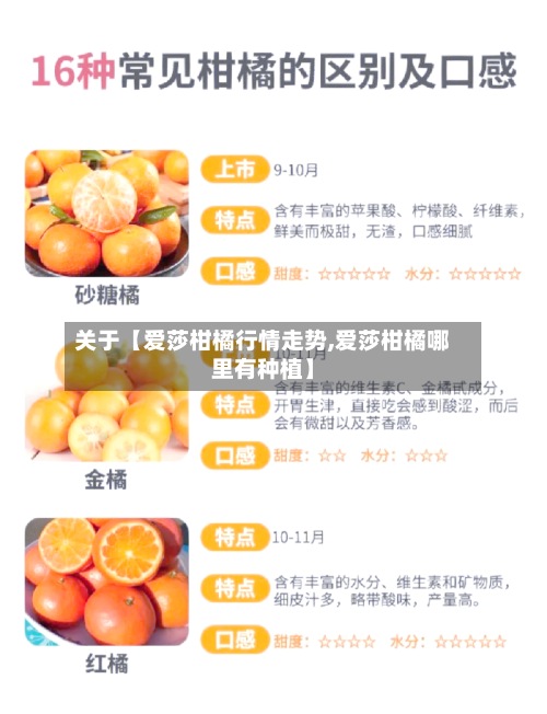关于【爱莎柑橘行情走势,爱莎柑橘哪里有种植】-第3张图片