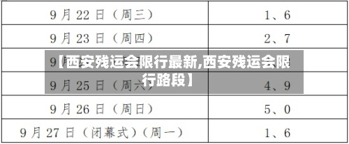【西安残运会限行最新,西安残运会限行路段】-第3张图片