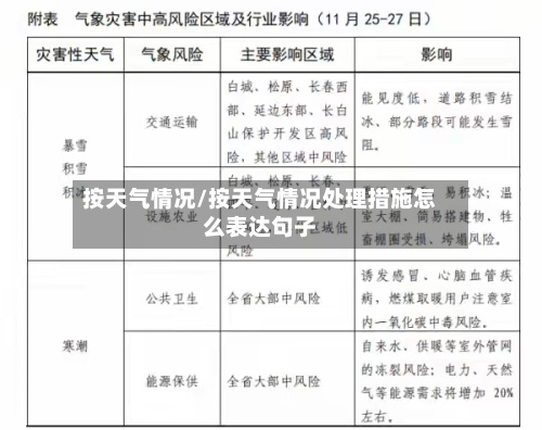 按天气情况/按天气情况处理措施怎么表达句子-第2张图片
